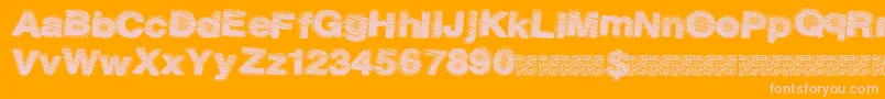 Dustysalmon Font – Pink Fonts on Orange Background