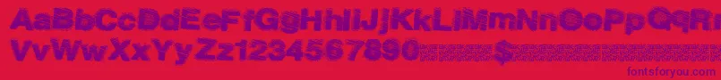 Dustysalmon Font – Purple Fonts on Red Background