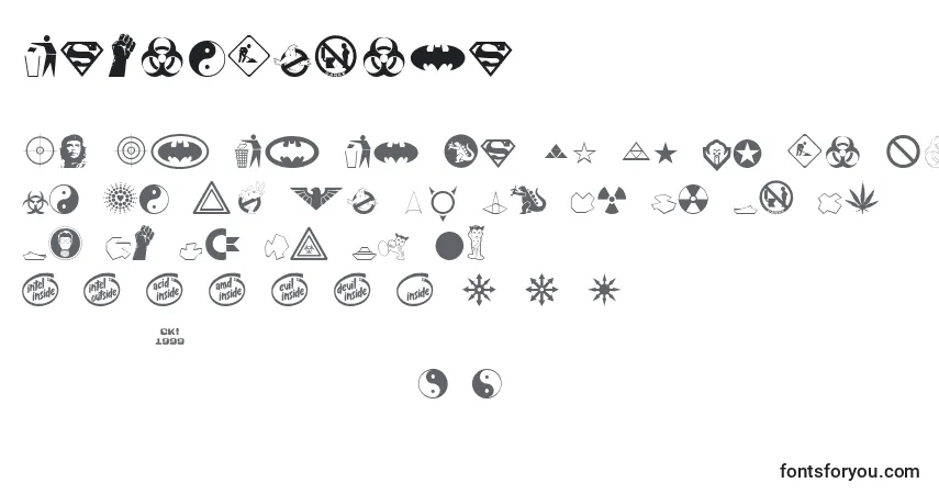 Шрифт DevilInside – алфавит, цифры, специальные символы