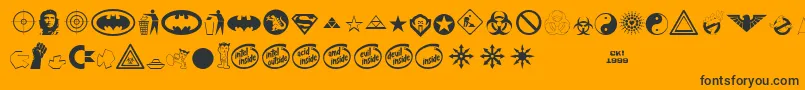 Fonte DevilInside – fontes pretas em um fundo laranja