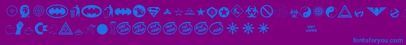 DevilInside Font – Blue Fonts on Purple Background
