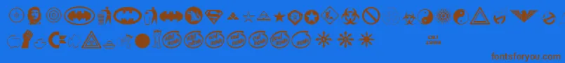 DevilInside-Schriftart – Braune Schriften auf blauem Hintergrund