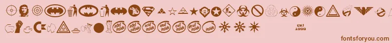 Fonte DevilInside – fontes marrons em um fundo rosa