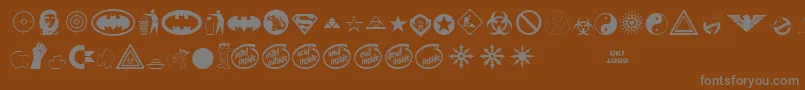 DevilInside-Schriftart – Graue Schriften auf braunem Hintergrund