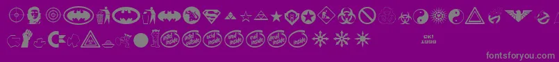 DevilInside-Schriftart – Graue Schriften auf violettem Hintergrund
