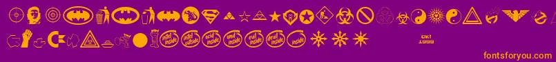 Fonte DevilInside – fontes laranjas em um fundo violeta
