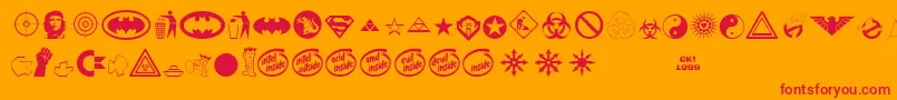 DevilInside Font – Red Fonts on Orange Background
