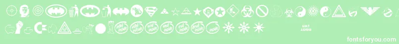 Fonte DevilInside – fontes brancas em um fundo verde