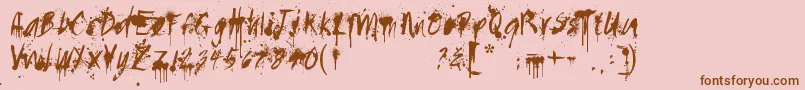 Paintedmessy Font – Brown Fonts on Pink Background