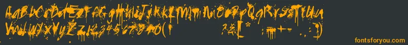Paintedmessy Font – Orange Fonts on Black Background