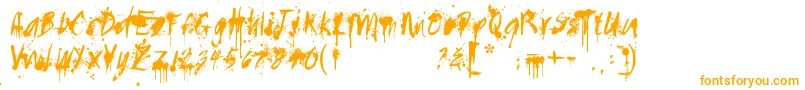 Paintedmessy-Schriftart – Orangefarbene Schriften auf weißem Hintergrund