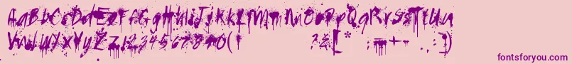 Paintedmessy Font – Purple Fonts on Pink Background