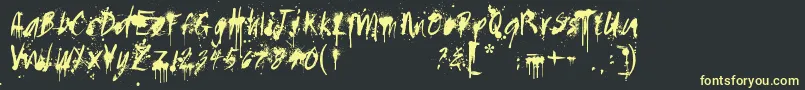 Paintedmessy Font – Yellow Fonts on Black Background