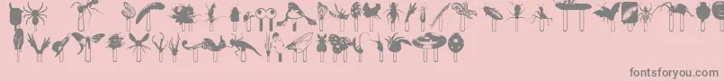 Czcionka Junglefood – szare czcionki na różowym tle