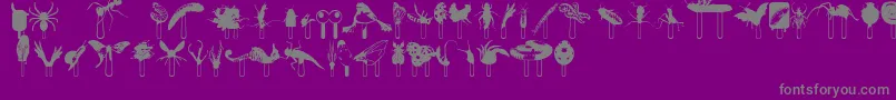Junglefood-Schriftart – Graue Schriften auf violettem Hintergrund