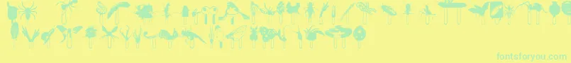 Junglefood-fontti – vihreät fontit keltaisella taustalla