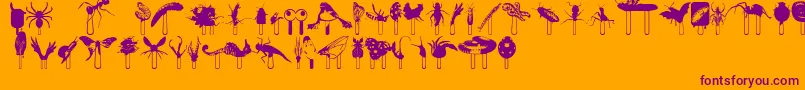 Więcej informacji o czcionce Junglefood Czcionka Junglefood – fioletowe czcionki na pomarańczowym tle