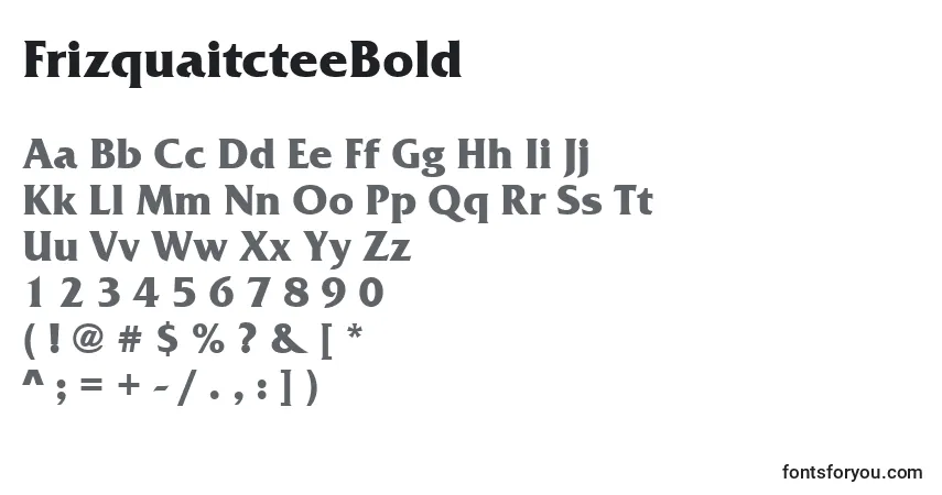 A fonte FrizquaitcteeBold – alfabeto, números, caracteres especiais