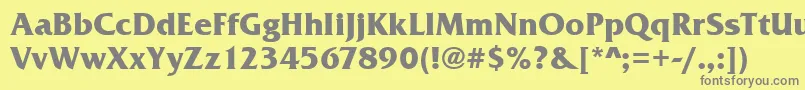 フォントFrizquaitcteeBold – 黄色の背景に灰色の文字