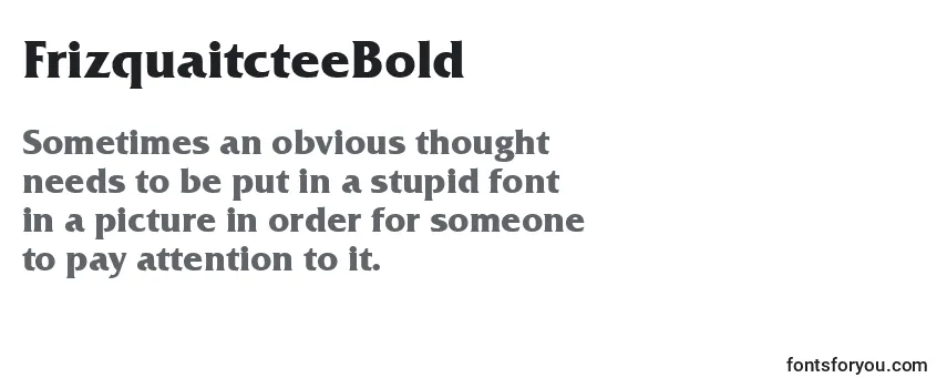 Review of the FrizquaitcteeBold Font
