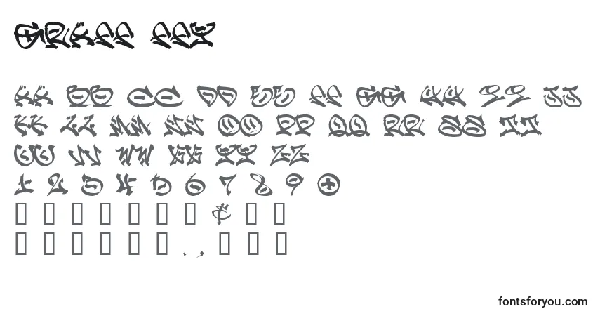 Czcionka Graff ffy – alfabet, cyfry, specjalne znaki