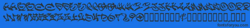 Graff ffy Font – Black Fonts on Blue Background