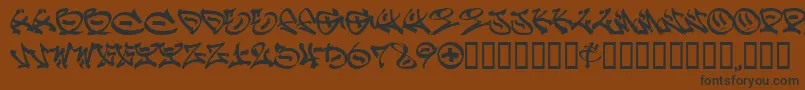 Graff ffy-Schriftart – Schwarze Schriften auf braunem Hintergrund