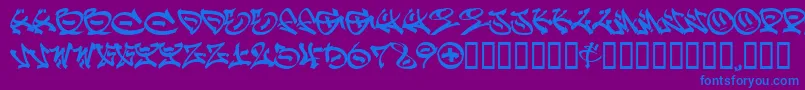 Graff ffy-Schriftart – Blaue Schriften auf violettem Hintergrund