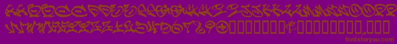 Graff ffy-Schriftart – Braune Schriften auf violettem Hintergrund