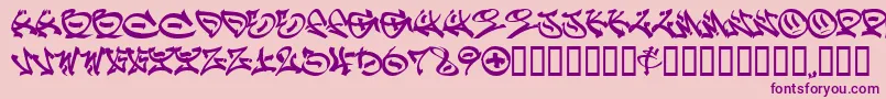 Graff ffy-Schriftart – Violette Schriften auf rosa Hintergrund