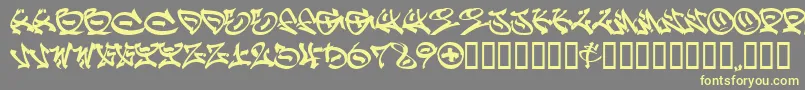 Graff ffy Font – Yellow Fonts on Gray Background