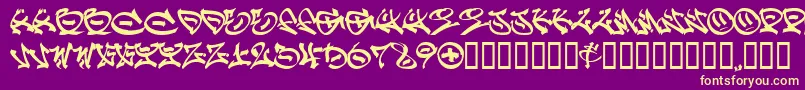 Graff ffy Font – Yellow Fonts on Purple Background