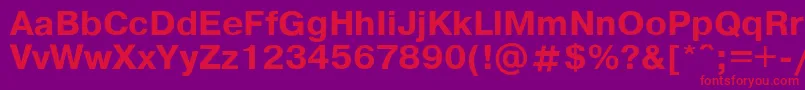 Pragmab-Schriftart – Rote Schriften auf violettem Hintergrund