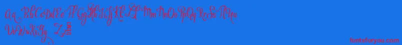 VytorlaMixDemo-Schriftart – Rote Schriften auf blauem Hintergrund