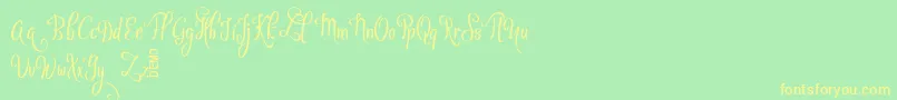 VytorlaMixDemo Font – Yellow Fonts on Green Background