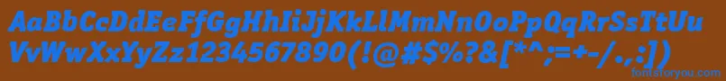 OfficinaSerItcBlackItalic Font – Blue Fonts on Brown Background