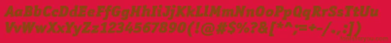 OfficinaSerItcBlackItalic Font – Brown Fonts on Red Background