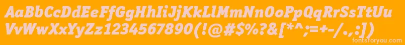 Fonte OfficinaSerItcBlackItalic – fontes rosa em um fundo laranja