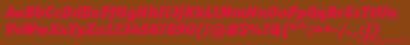 OfficinaSerItcBlackItalic Font – Red Fonts on Brown Background