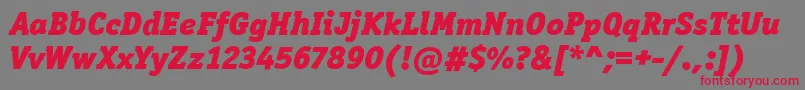 OfficinaSerItcBlackItalic Font – Red Fonts on Gray Background