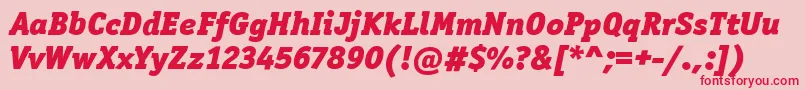Police OfficinaSerItcBlackItalic – polices rouges sur fond rose