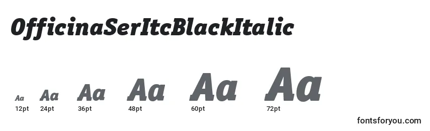 Размеры шрифта OfficinaSerItcBlackItalic