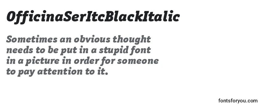 Review of the OfficinaSerItcBlackItalic Font