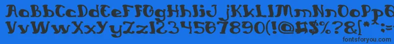フォントEverlastingSong – 黒い文字の青い背景