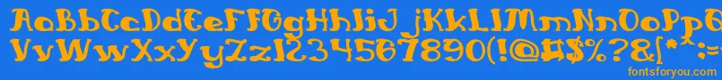 EverlastingSong Font – Orange Fonts on Blue Background