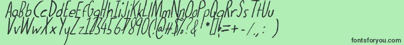 Thedogatemyhomeworkital-fontti – mustat fontit vihreällä taustalla