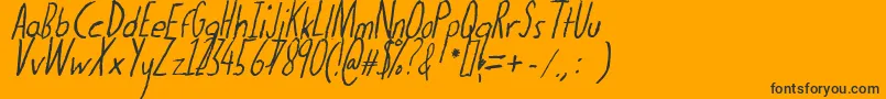 Thedogatemyhomeworkital Font – Black Fonts on Orange Background