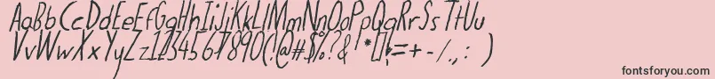 フォントThedogatemyhomeworkital – ピンクの背景に黒い文字