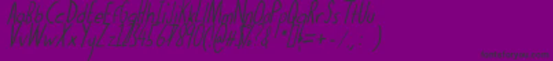Thedogatemyhomeworkital-Schriftart – Schwarze Schriften auf violettem Hintergrund
