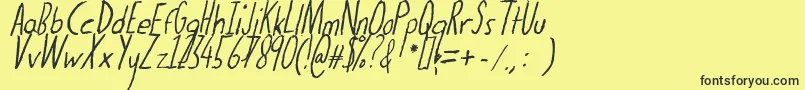 Thedogatemyhomeworkital Font – Black Fonts on Yellow Background